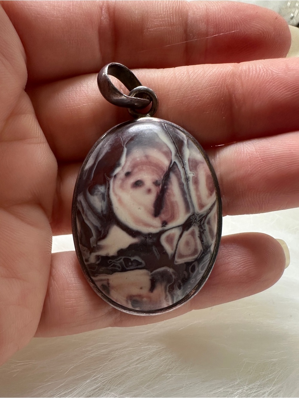 Porcelain Jasper Solid 925 Sterling Silver Pendant